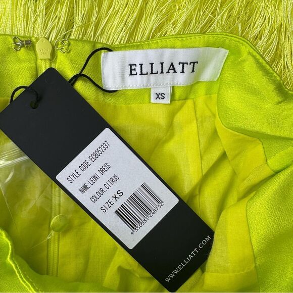 NEW Elliatt Leoni Halter Fringe Mini Dress Citrus Lime Green Size XS - Picture 6 of 9